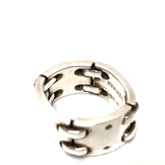 HERMES Ring SV925 Silver Chain Plate Women 50 Used Authentic
