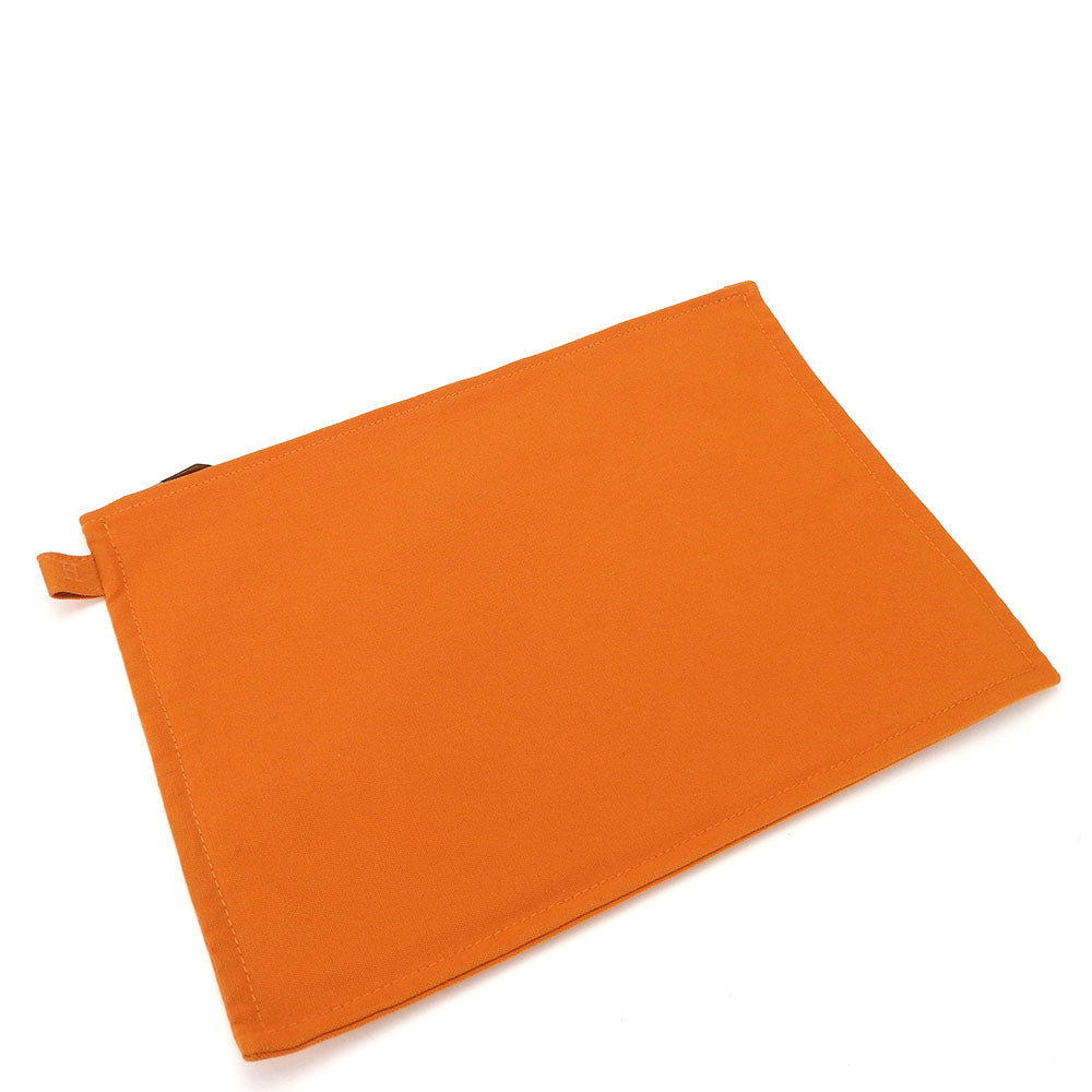 HERMES Pouch canvas Orange Bora Bora Pouch GM Women(Unisex) Used Authentic