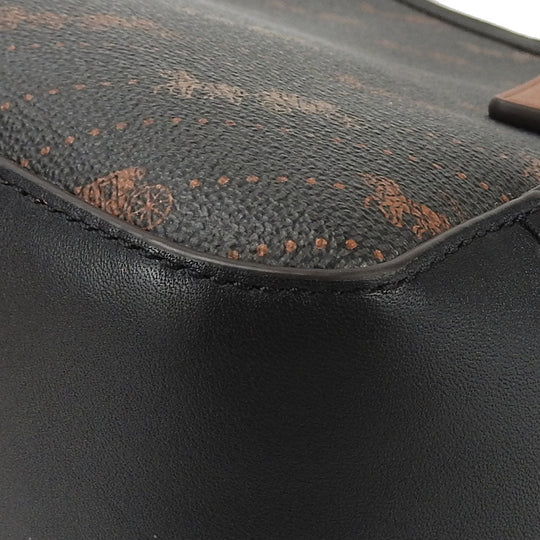 COACH Tote Bag C4060 PVC, Leather Brown Hose and carriage Women Used Authentic