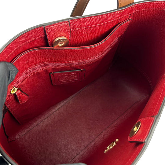 COACH Tote Bag C4060 PVC, Leather Brown Hose and carriage Women Used Authentic