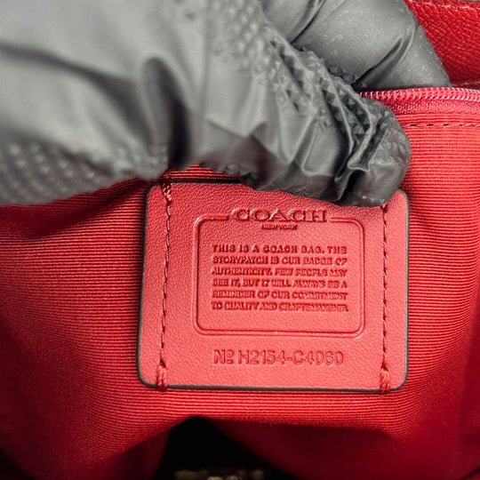 COACH Tote Bag C4060 PVC, Leather Brown Hose and carriage Women Used Authentic