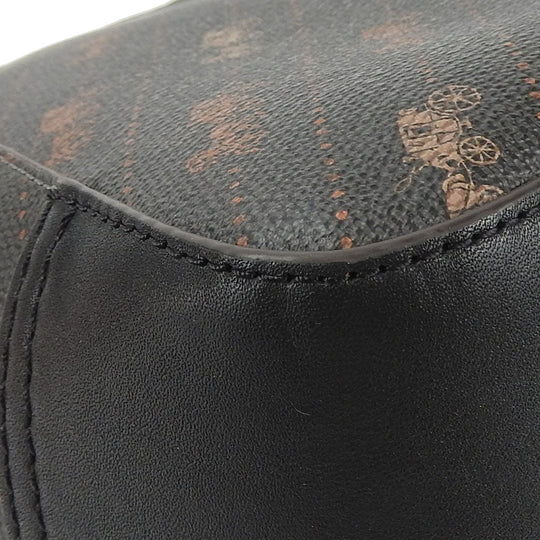 COACH Tote Bag C4060 PVC, Leather Brown Hose and carriage Women Used Authentic