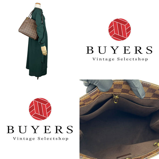 LOUIS VUITTON Tote Bag N41215 Damier Ebene Marlyborn Women Used Authentic