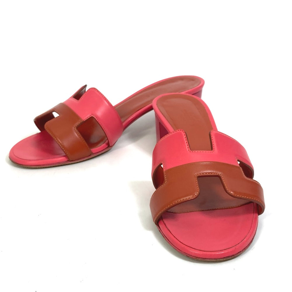HERMES Sandals leather pink shoes Oasis Women 35 Used Authentic