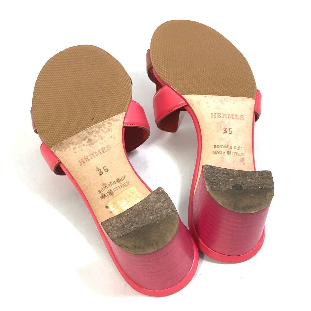 HERMES Sandals leather pink shoes Oasis Women 35 Used Authentic