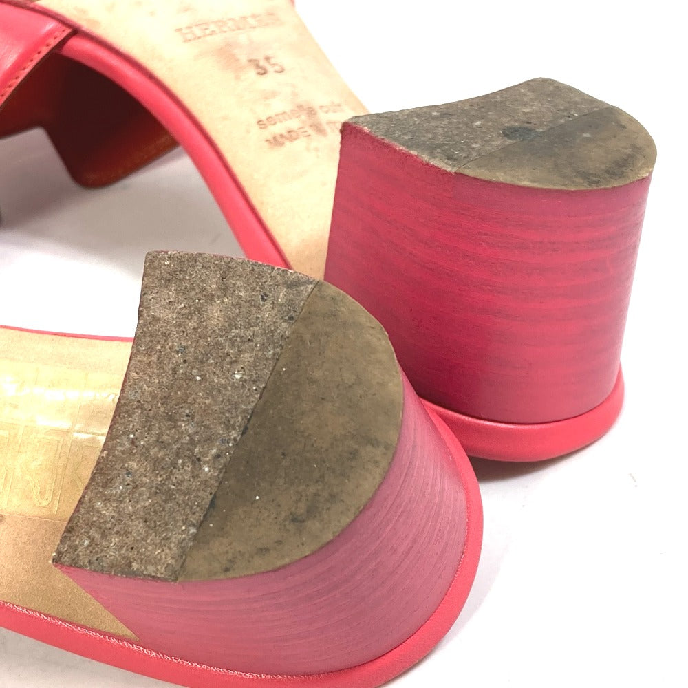 HERMES Sandals leather pink shoes Oasis Women 35 Used Authentic