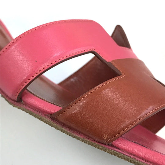HERMES Sandals leather pink shoes Oasis Women 35 Used Authentic
