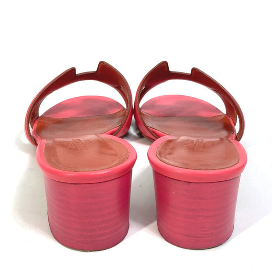HERMES Sandals leather pink shoes Oasis Women 35 Used Authentic