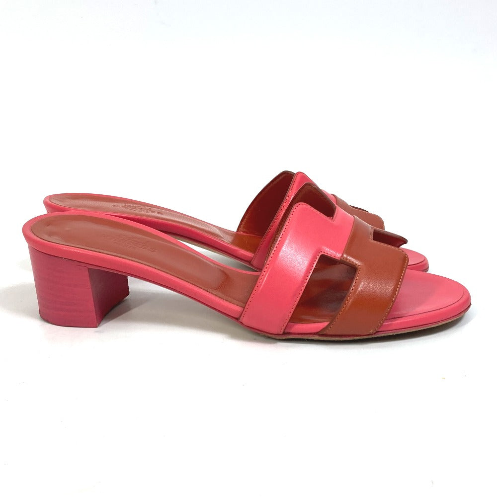 HERMES Sandals leather pink shoes Oasis Women 35 Used Authentic