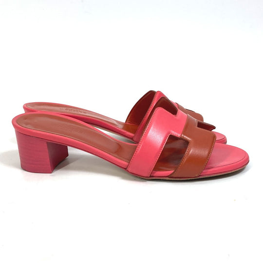HERMES Sandals leather pink shoes Oasis Women 35 Used Authentic