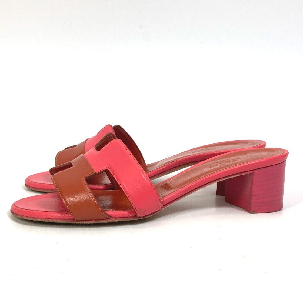 HERMES Sandals leather pink shoes Oasis Women 35 Used Authentic