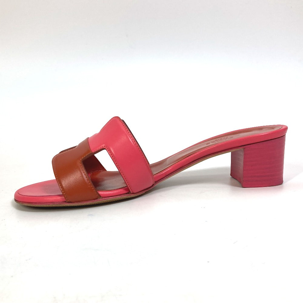 HERMES Sandals leather pink shoes Oasis Women 35 Used Authentic