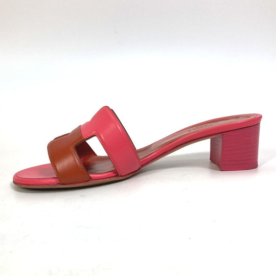 HERMES Sandals leather pink shoes Oasis Women 35 Used Authentic