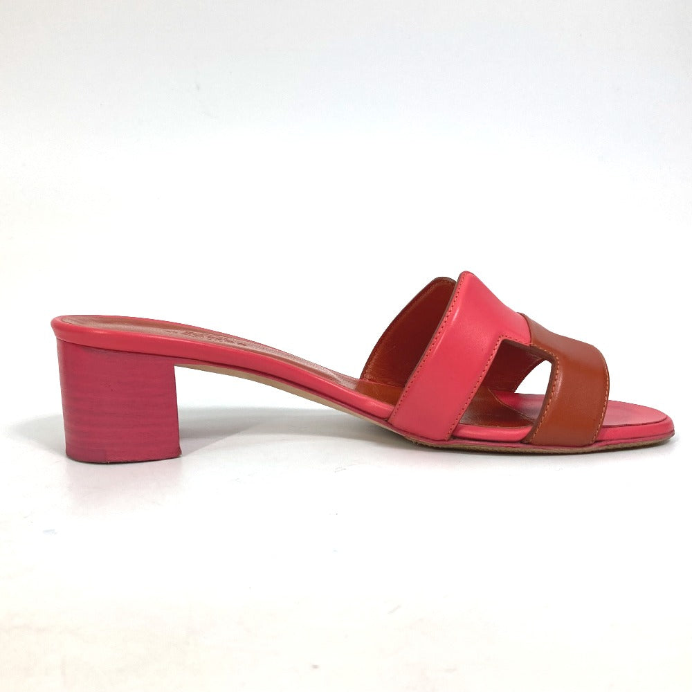 HERMES Sandals leather pink shoes Oasis Women 35 Used Authentic