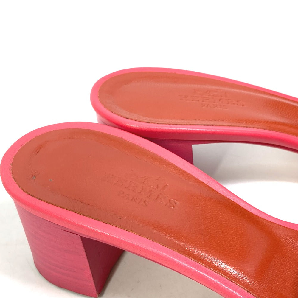 HERMES Sandals leather pink shoes Oasis Women 35 Used Authentic