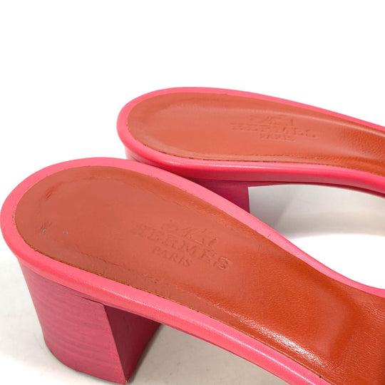 HERMES Sandals leather pink shoes Oasis Women 35 Used Authentic