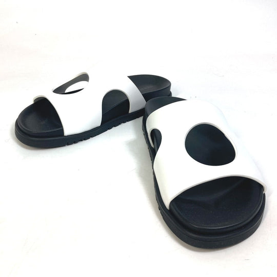 HERMES Sandals leather white edit Women 37 Used Authentic