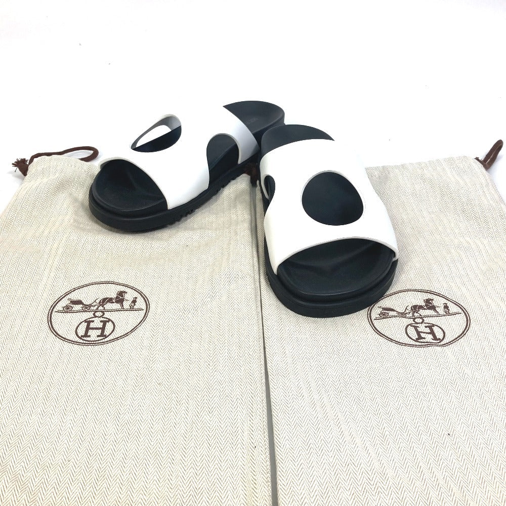 HERMES Sandals leather white edit Women 37 Used Authentic