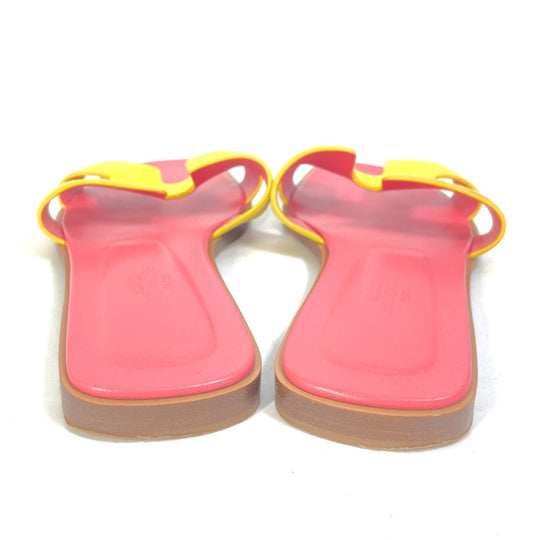 HERMES Sandals Leather, Suede pink logo Oran Women 36.5 Used Authentic
