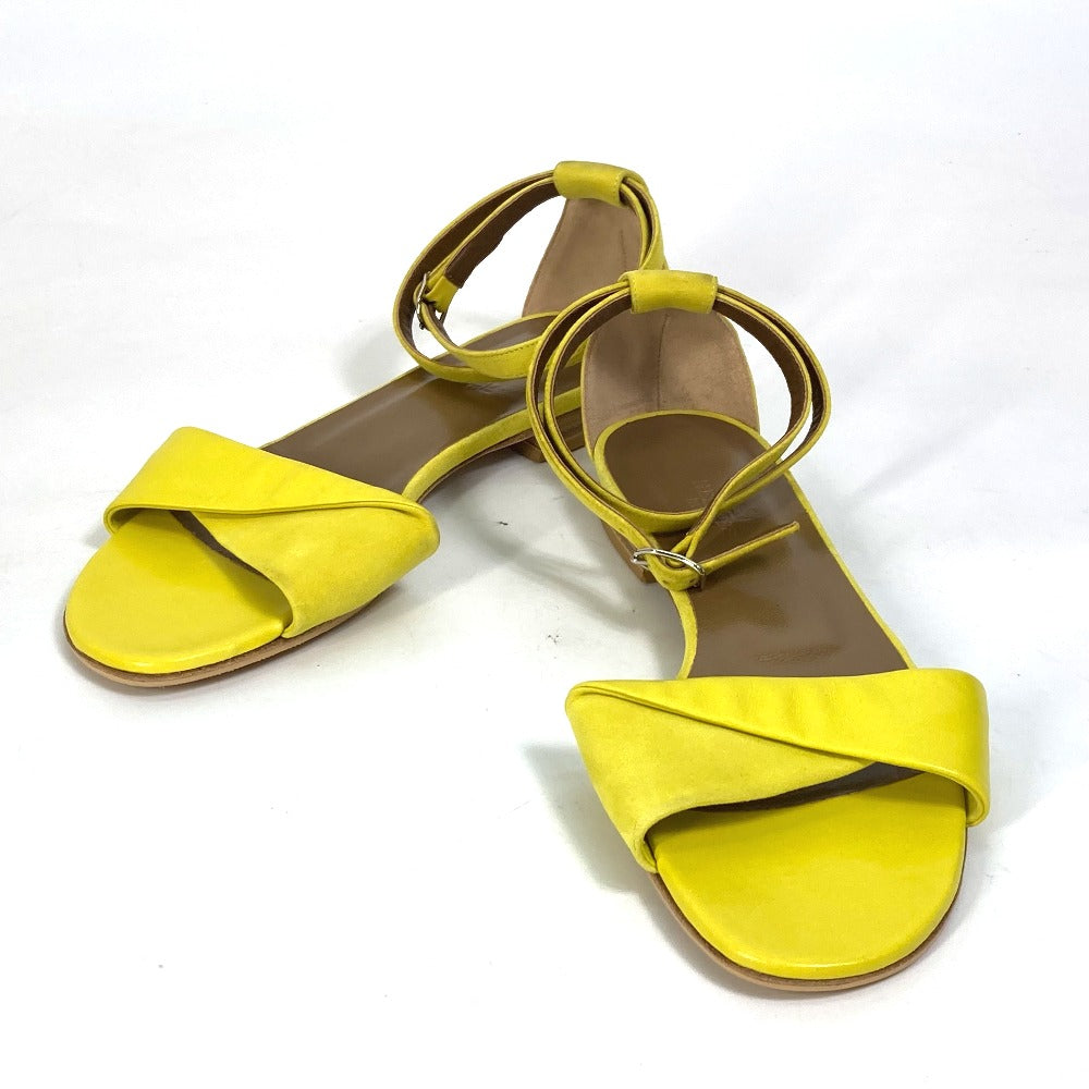 HERMES Sandals Leather / suede yellow With flat belt Women 36 1/2 Used Authentic