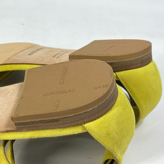 HERMES Sandals Leather / suede yellow With flat belt Women 36 1/2 Used Authentic