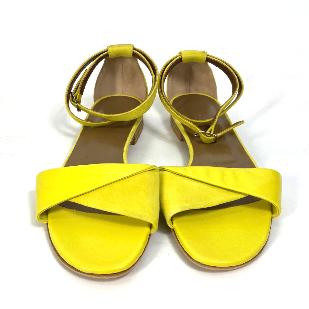 HERMES Sandals Leather / suede yellow With flat belt Women 36 1/2 Used Authentic