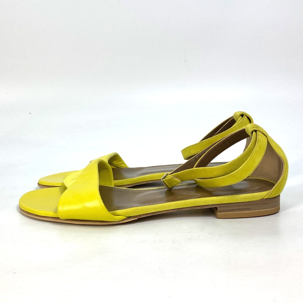 HERMES Sandals Leather / suede yellow With flat belt Women 36 1/2 Used Authentic