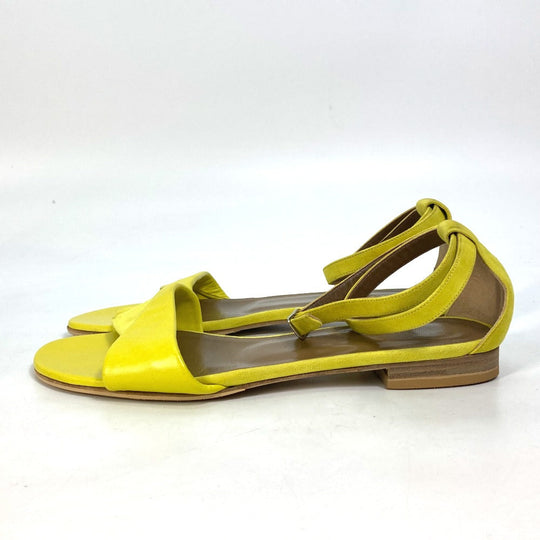 HERMES Sandals Leather / suede yellow With flat belt Women 36 1/2 Used Authentic