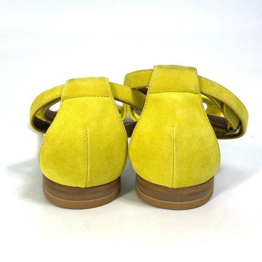 HERMES Sandals Leather / suede yellow With flat belt Women 36 1/2 Used Authentic