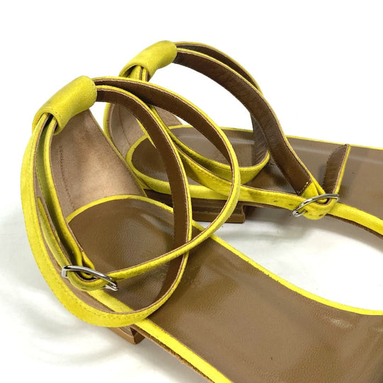 HERMES Sandals Leather / suede yellow With flat belt Women 36 1/2 Used Authentic