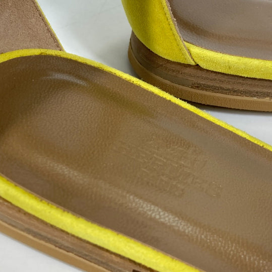 HERMES Sandals Leather / suede yellow With flat belt Women 36 1/2 Used Authentic