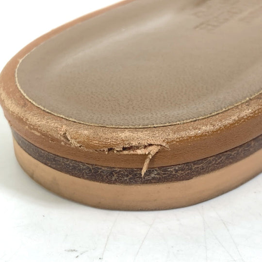 HERMES Sandals leather Brown Chene Dunkle 5 Row Women 40 Used Authentic