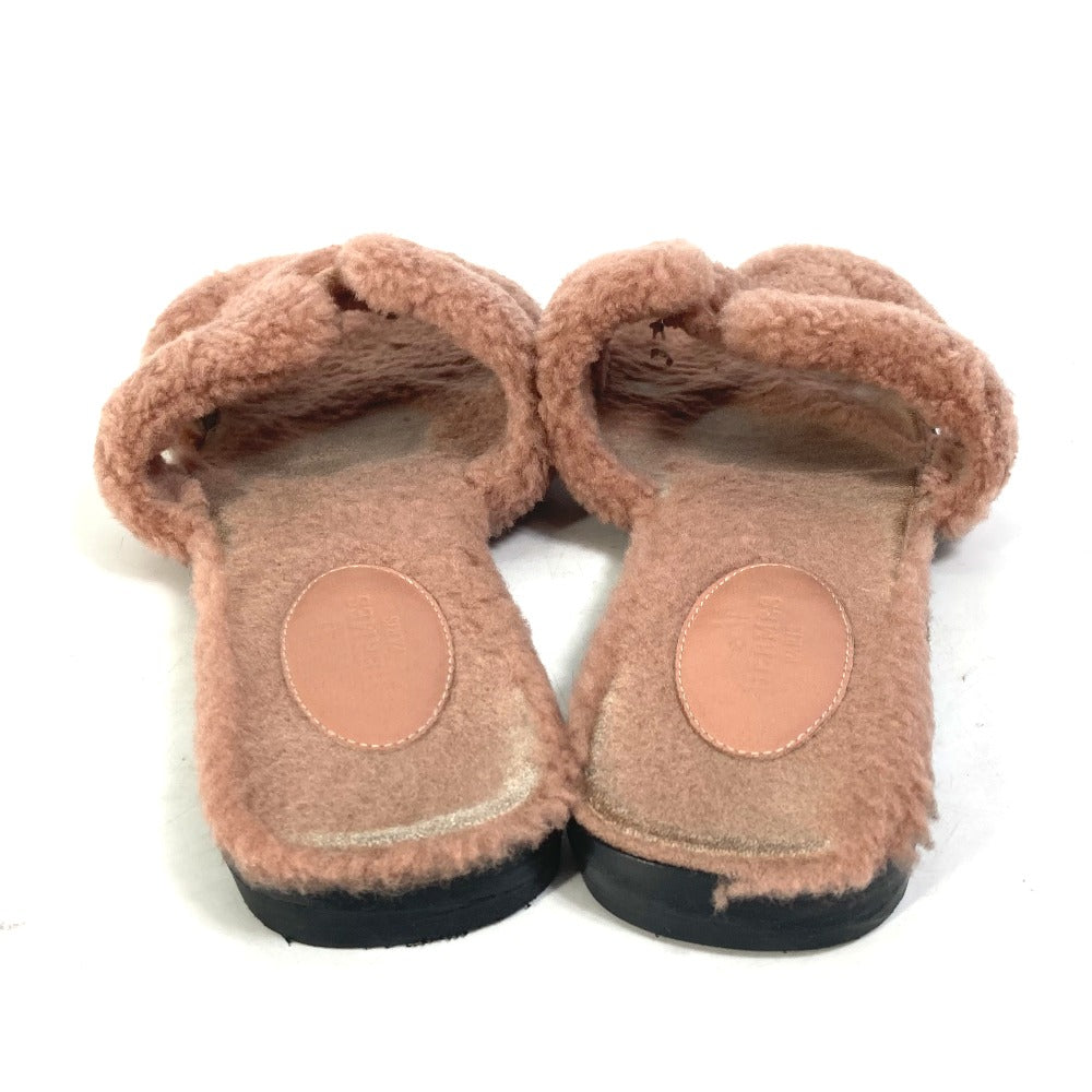 HERMES Sandals Mouton, Mouton pink shoes flat flats Oran Women 37 Used Authentic