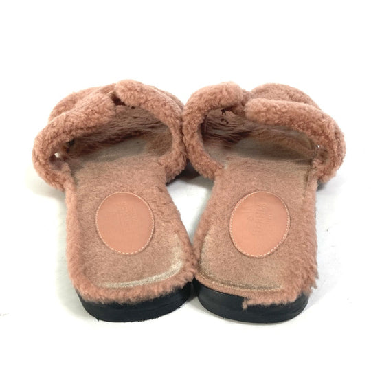 HERMES Sandals Mouton, Mouton pink shoes flat flats Oran Women 37 Used Authentic