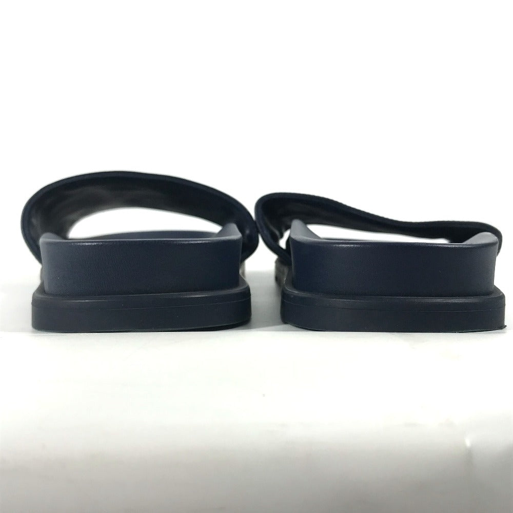 HERMES Sandals leather Navy Shoes Shower sandals Pool sandals Slide sandals Biarritz mens 41 Used Authentic