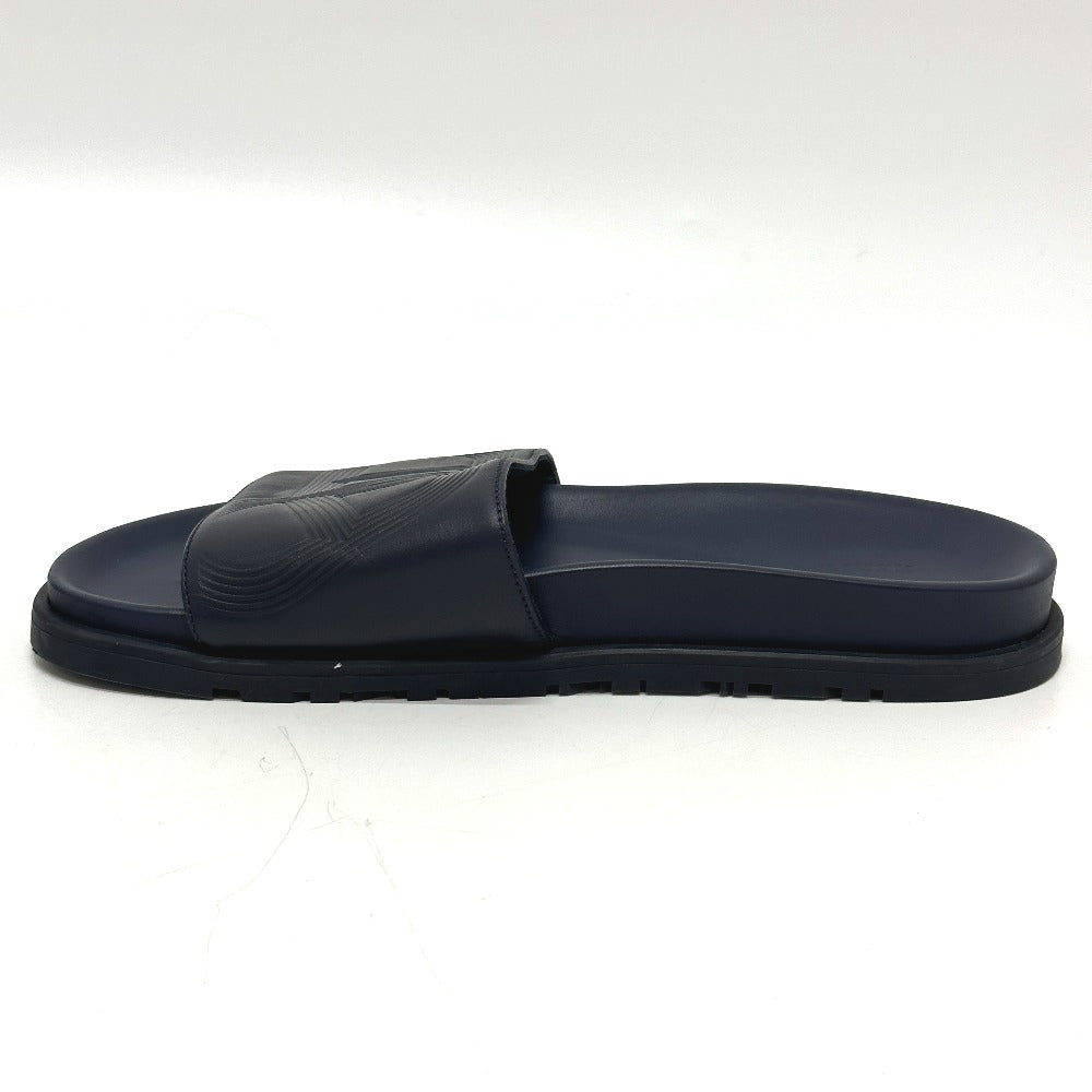 HERMES Sandals leather Navy Shoes Shower sandals Pool sandals Slide sandals Biarritz mens 41 Used Authentic
