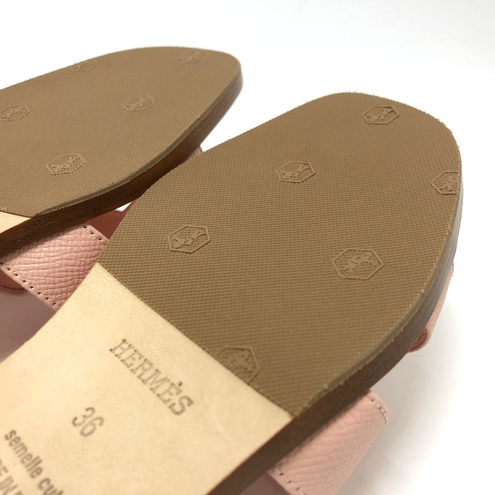 HERMES Sandals Epsom pink Oran Women 36 Used Authentic