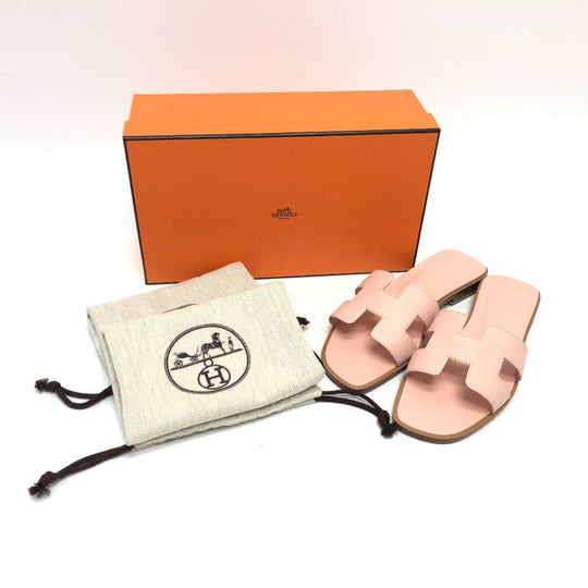 HERMES Sandals Epsom pink Oran Women 36 Used Authentic