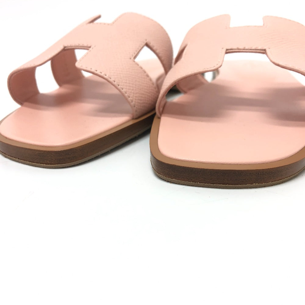 HERMES Sandals Epsom pink Oran Women 36 Used Authentic