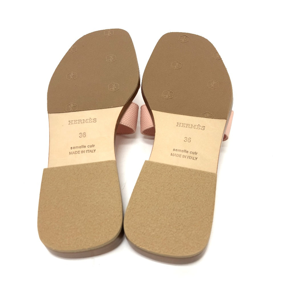 HERMES Sandals Epsom pink Oran Women 36 Used Authentic