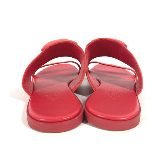 HERMES Sandals Suede, Leather Red CAIA Meador 38 1/2