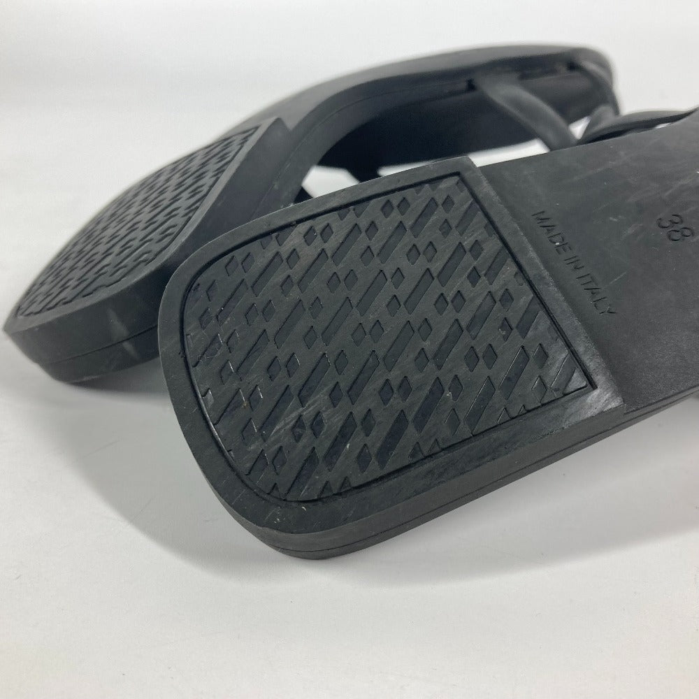 HERMES Sandals rubber black Aloha Women 38 Used Authentic