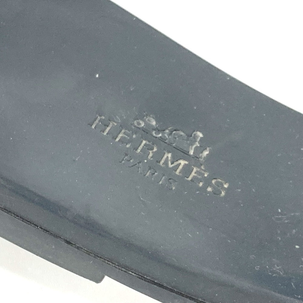 HERMES Sandals rubber black Aloha Women 38 Used Authentic