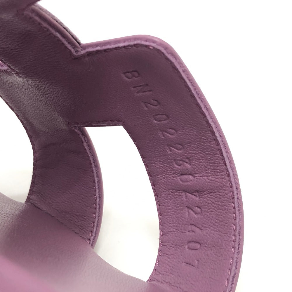 HERMES Sandals leather purple Oran Women 36 Used Authentic