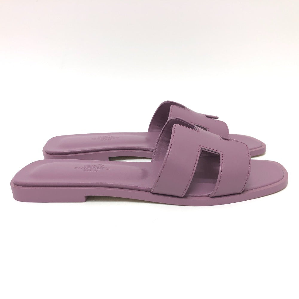 HERMES Sandals leather purple Oran Women 36 Used Authentic