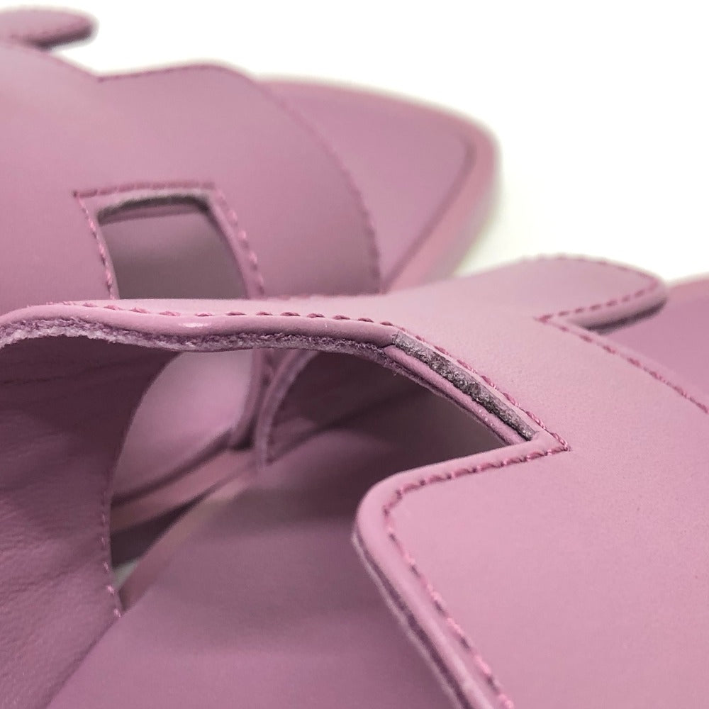 HERMES Sandals leather purple Oran Women 36 Used Authentic