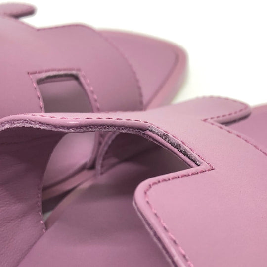 HERMES Sandals leather purple Oran Women 36 Used Authentic