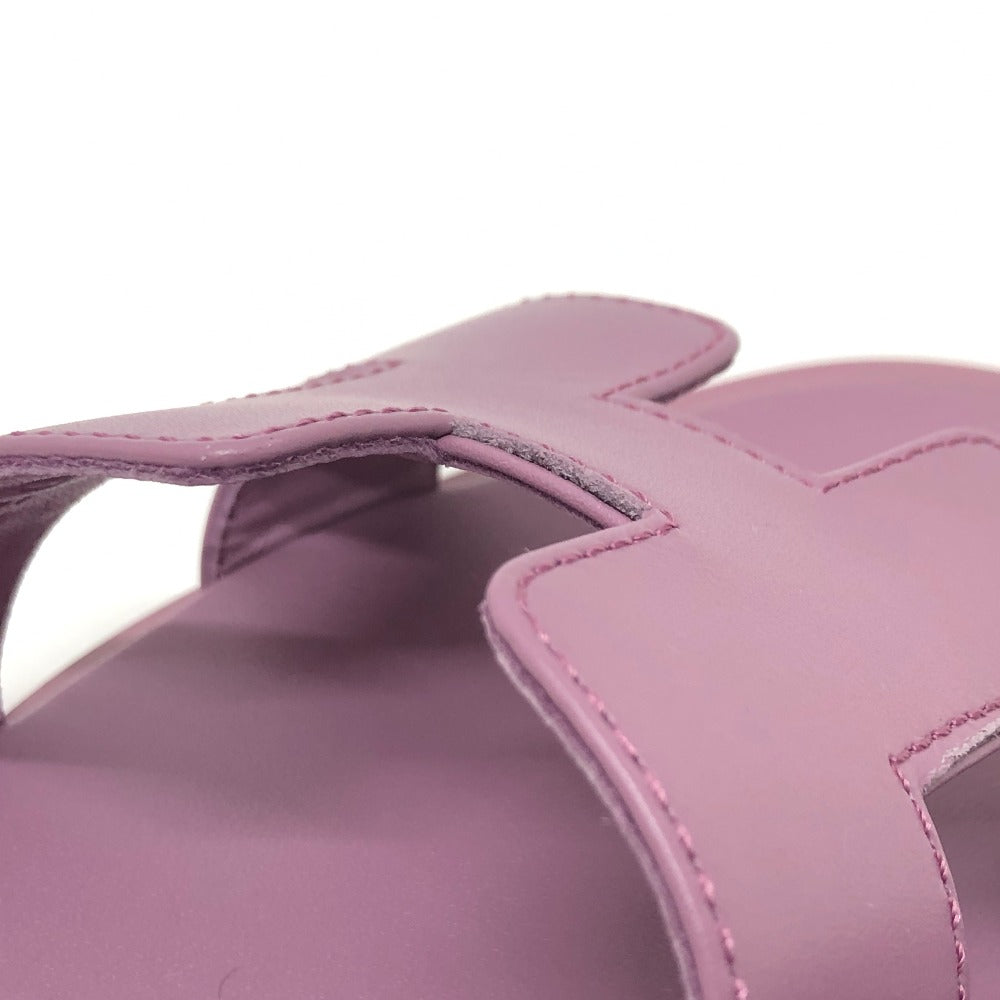 HERMES Sandals leather purple Oran Women 36 Used Authentic