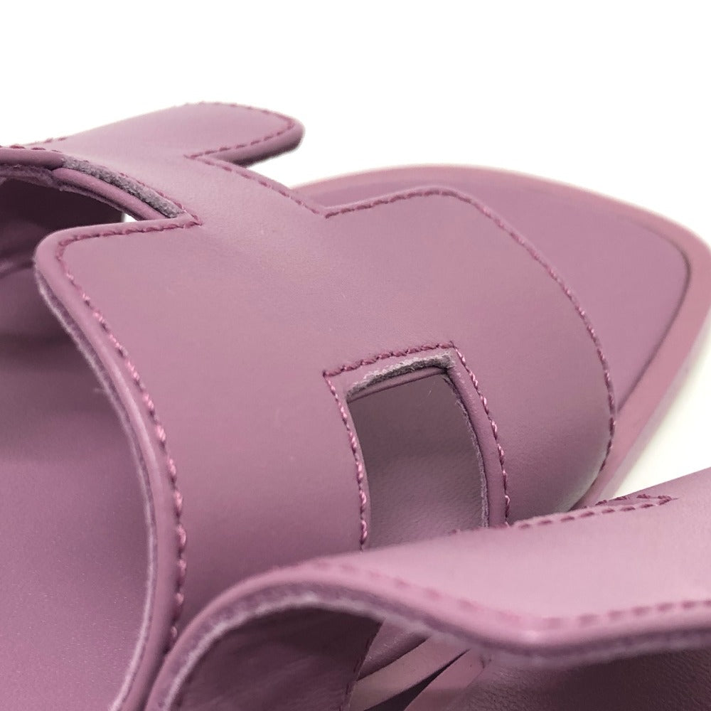 HERMES Sandals leather purple Oran Women 36 Used Authentic