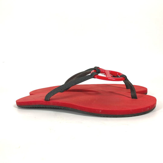 HERMES Sandals Canvas, Plastic Red Chene Dunkle Beach Sandals Caranera No size listed